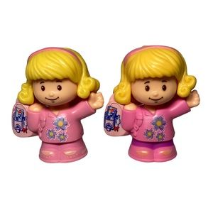 Fisher Price Little People Girls Pink Blond Blonde Figures 2016. Lot of 2